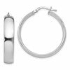 Sterling Silver RH-plated Polished Hinged Hoop Earrings