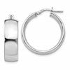 Sterling Silver RH-plated Polished Hinged Hoop Earrings