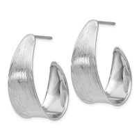 Load image into Gallery viewer, Sterling Silver RH-plated Polished and Textured Earrings
