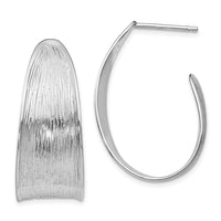 Load image into Gallery viewer, Sterling Silver RH-plated Polished and Textured Earrings
