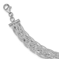 Load image into Gallery viewer, Sterling Silver RH-plate Polished w/4 in ext. Choker Necklace

