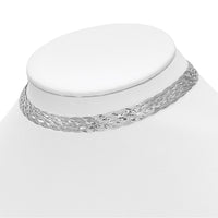 Load image into Gallery viewer, Sterling Silver RH-plate Polished w/4 in ext. Choker Necklace
