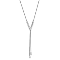 Load image into Gallery viewer, Sterling Silver RH-plated Polish/Dia-cut Beads Adj. Necklace
