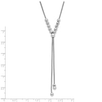 Load image into Gallery viewer, Sterling Silver RH-plated Polish/Dia-cut Beads Adj. Necklace
