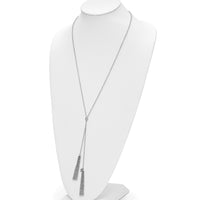 Load image into Gallery viewer, Sterling Silver RH-plat Polished Adjustable Tassel Necklace
