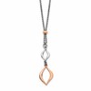 Sterling Silver RH-plated & Rose-tone w/1.5in ext. Necklace