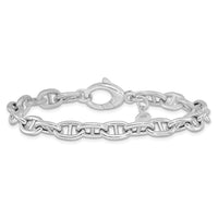 Load image into Gallery viewer, Sterling Silver Rhodium-plated Polished Fancy Link Bracelet
