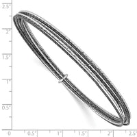 Load image into Gallery viewer, SS and Ruthenium Plated D/C 10 layer Slip-on Bangle
