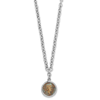 Load image into Gallery viewer, Sterling Silver Rhodium-plated Bronze Roman Coin Necklace
