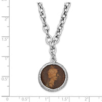 Load image into Gallery viewer, Sterling Silver Rhodium-plated Bronze Roman Coin Necklace
