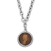 Load image into Gallery viewer, Sterling Silver Rhodium-plated Bronze Roman Coin Necklace
