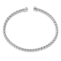Load image into Gallery viewer, Sterling Silver Rhodium-plated Polished Bangle

