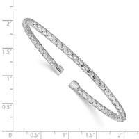 Load image into Gallery viewer, Sterling Silver Rhodium-plated Polished Bangle

