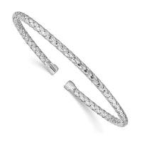 Load image into Gallery viewer, Sterling Silver Rhodium-plated Polished Bangle
