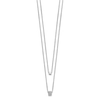 Load image into Gallery viewer, Sterling Silver RH-plated CZ Multi-strand w/ 2in Necklace

