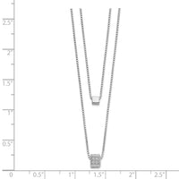 Load image into Gallery viewer, Sterling Silver RH-plated CZ Multi-strand w/ 2in Necklace
