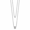 Sterling Silver RH-plated CZ Multi-strand w/ 2in Necklace