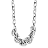 Load image into Gallery viewer, Sterling Silver Rhodium-plated Polished Fancy Link Necklace
