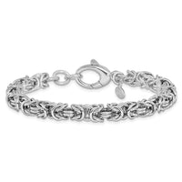 Load image into Gallery viewer, Sterling Silver Rhodium-plated w/ .5in ext Byzantine Bracelet
