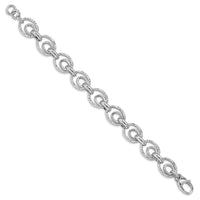 Load image into Gallery viewer, Sterling Silver Rhodium-plated D/C Polished w/ .5in ext. Bracelet
