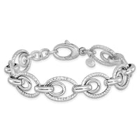Load image into Gallery viewer, Sterling Silver Rhodium-plated D/C Polished w/ .5in ext. Bracelet
