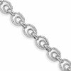 Sterling Silver Rhodium-plated D/C Polished w/ .5in ext. Bracelet