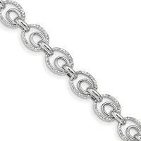 Load image into Gallery viewer, Sterling Silver Rhodium-plated D/C Polished w/ .5in ext. Bracelet
