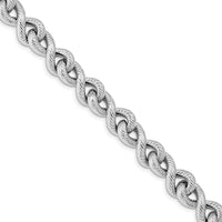 Load image into Gallery viewer, Sterling Silver Rhodium-plated Textured w/ .5in ext. Bracelet
