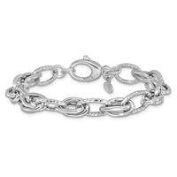 Load image into Gallery viewer, Sterling Silver Rhodium-plated D/C Polished w/ .5in ext. Bracelet
