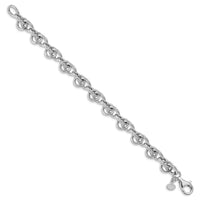 Load image into Gallery viewer, Sterling Silver Rhodium-plated Polished Fancy Link Bracelet
