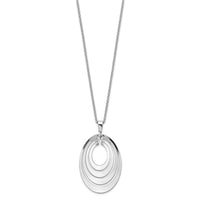 Load image into Gallery viewer, Sterling Silver Rh-plat Polished &amp; Brushed w/ 1.25in ext. Necklace
