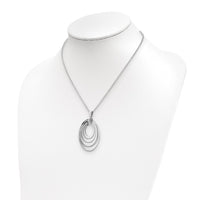 Load image into Gallery viewer, Sterling Silver Rh-plat Polished &amp; Brushed w/ 1.25in ext. Necklace
