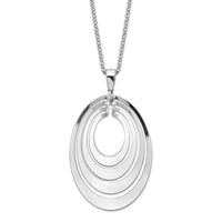 Load image into Gallery viewer, Sterling Silver Rh-plat Polished &amp; Brushed w/ 1.25in ext. Necklace
