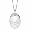 Sterling Silver Rh-plat Polished & Brushed w/ 1.25in ext. Necklace