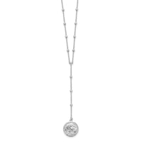 Load image into Gallery viewer, Sterling Silver Rhod-plated Roman Coin Y-drop w/in ext. Necklace
