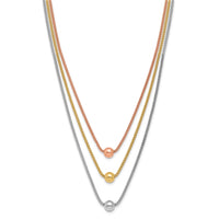 Load image into Gallery viewer, Sterling Silver Rose &amp; Yellow Gold-plated w/ 2in ext. Necklace
