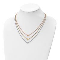 Load image into Gallery viewer, Sterling Silver Rose &amp; Yellow Gold-plated w/ 2in ext. Necklace
