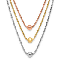 Load image into Gallery viewer, Sterling Silver Rose &amp; Yellow Gold-plated w/ 2in ext. Necklace
