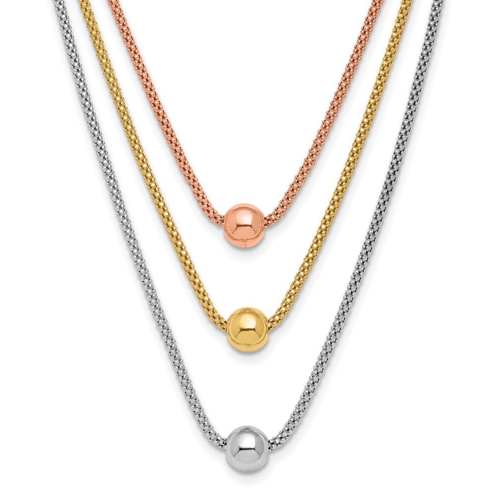 Sterling Silver Rose & Yellow Gold-plated w/ 2in ext. Necklace