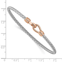 Load image into Gallery viewer, Sterling Silver RH-plated &amp; Rose Gold-plated Flexible Cuff
