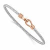 Sterling Silver RH-plated & Rose Gold-plated Flexible Cuff