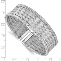 Load image into Gallery viewer, Sterling Silver RH-plated Polished Flexible Cuff
