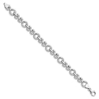 Load image into Gallery viewer, Sterling Silver Rhodium-plated Polished Link Bracelet
