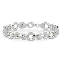 Load image into Gallery viewer, Sterling Silver Rhodium-plated Polished Link Bracelet
