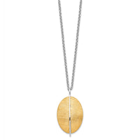 Load image into Gallery viewer, Radiant Essence SS Rhod-pl Gold-tone Brushed 2in ext. Necklace
