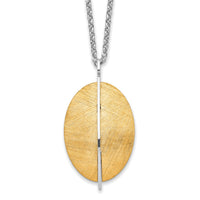 Load image into Gallery viewer, Radiant Essence SS Rhod-pl Gold-tone Brushed 2in ext. Necklace
