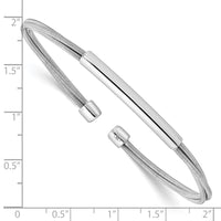 Load image into Gallery viewer, Sterling Silver Rhodium-plated Cuff Bangle
