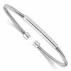 Sterling Silver Rhodium-plated Cuff Bangle