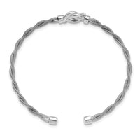 Load image into Gallery viewer, Sterling Silver Rhodium-plated Twisted Cuff Bangle
