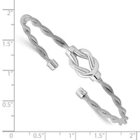 Load image into Gallery viewer, Sterling Silver Rhodium-plated Twisted Cuff Bangle
